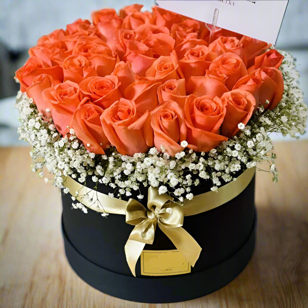 50 Orange Roses in Box – Delivery Across Colombia