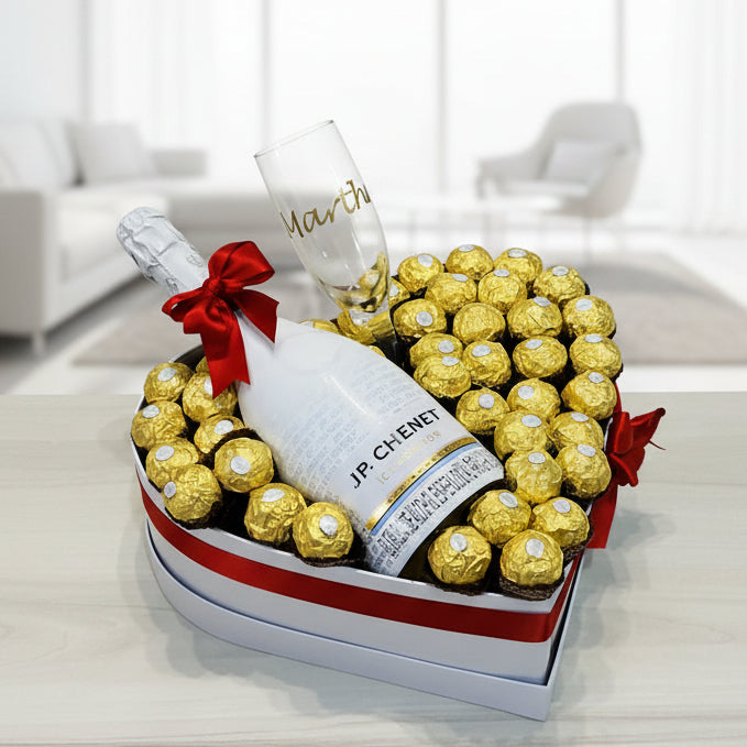 Heart-shaped box with over 25 Ferrero choco