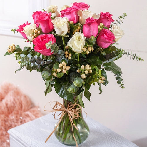 Ivory and Fuchsia Fusion Bouquet