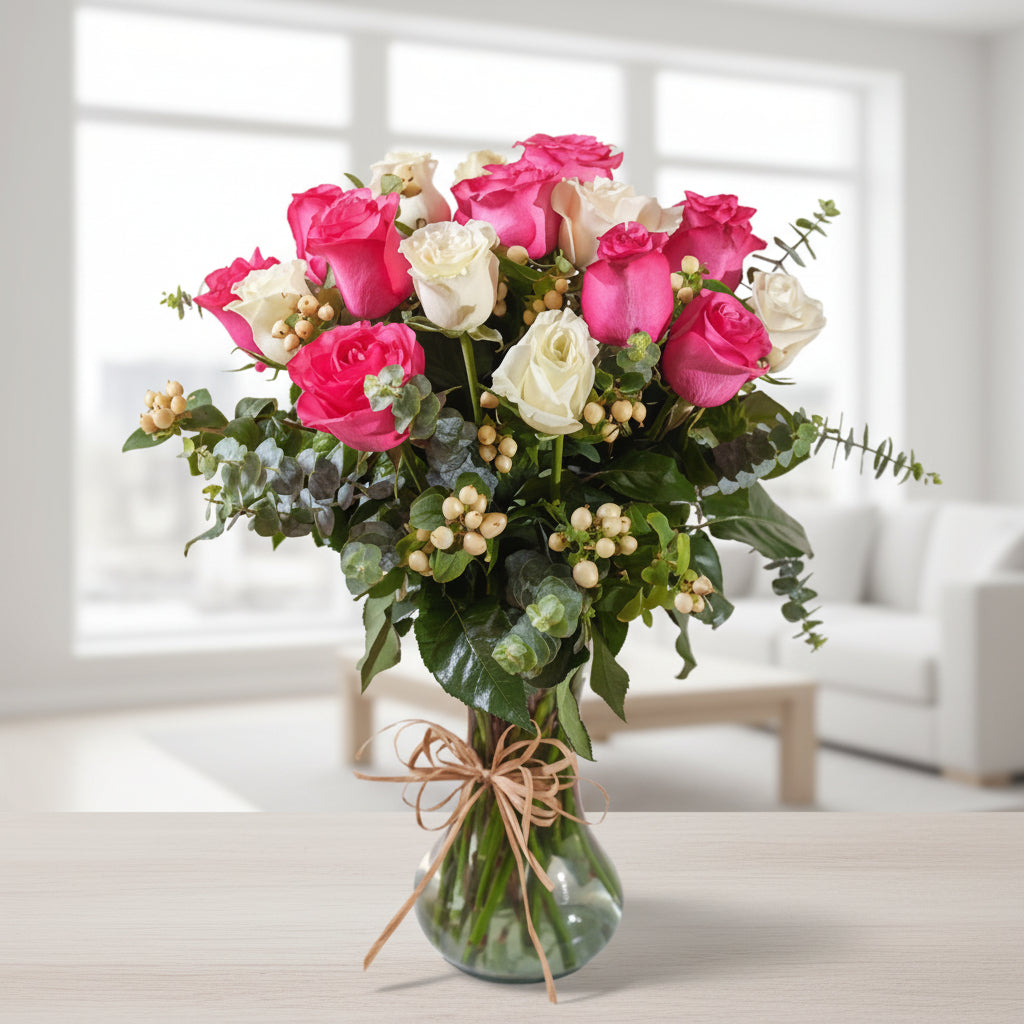 Ivory and Fuchsia Fusion Bouquet