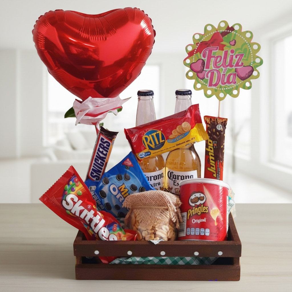 Beer & Snacks Gift Box with Balloon