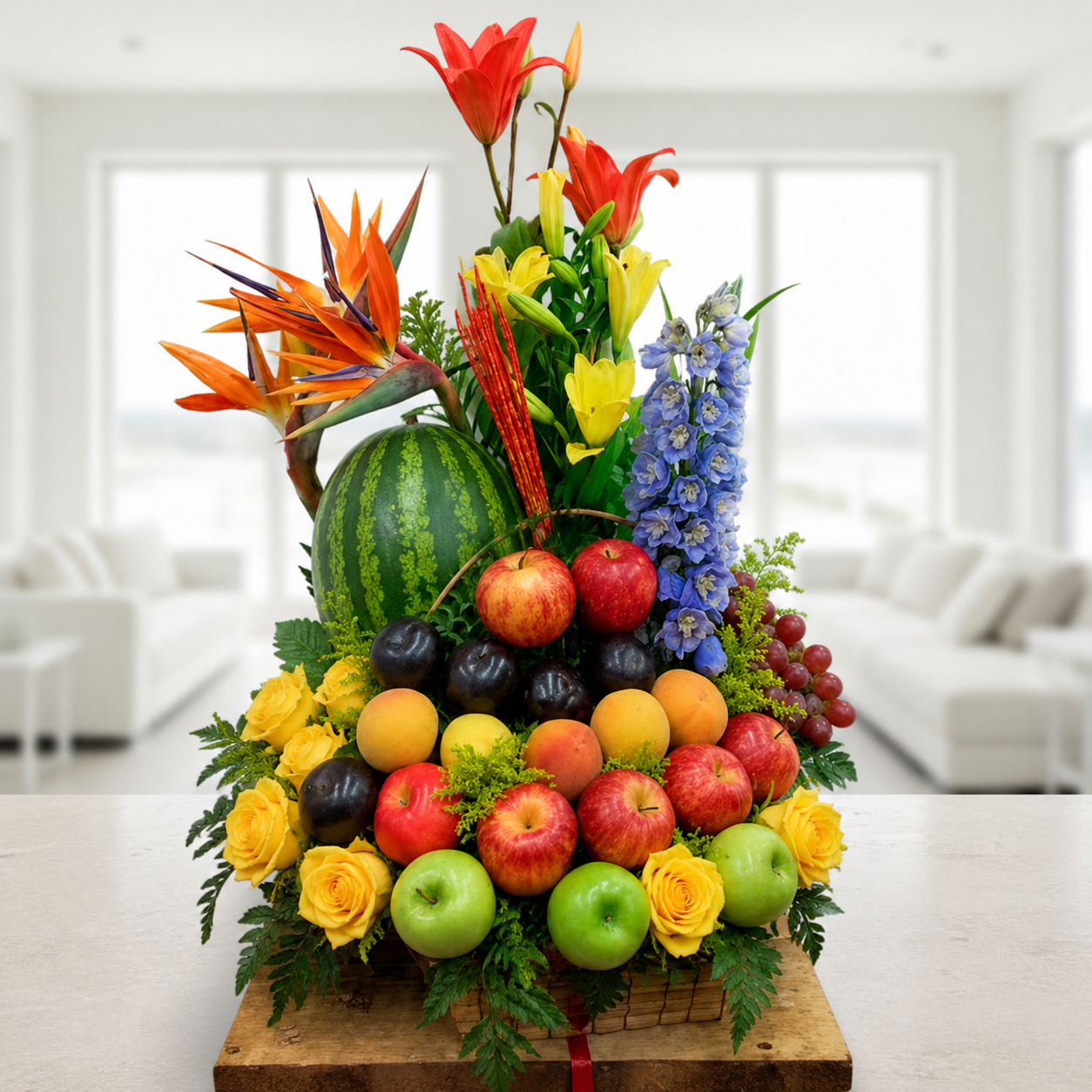 FRUIT BASKET AND FLOWERS 2