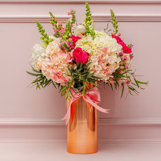 Elegant Floral Arrangement – Hydrangeas & Roses in Medellín