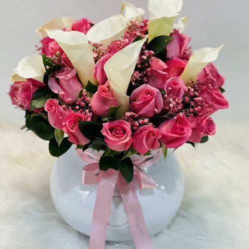 Pink Roses & candles