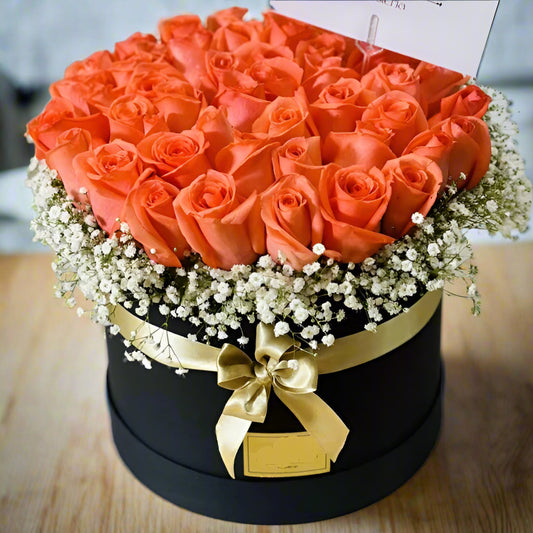 50 Orange Roses in Box – Delivery Across Colombia