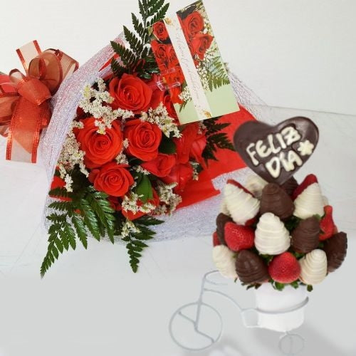 Chocolate strawberry arrangement and bouquet