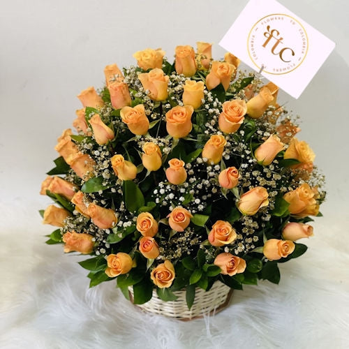Roses in basket
