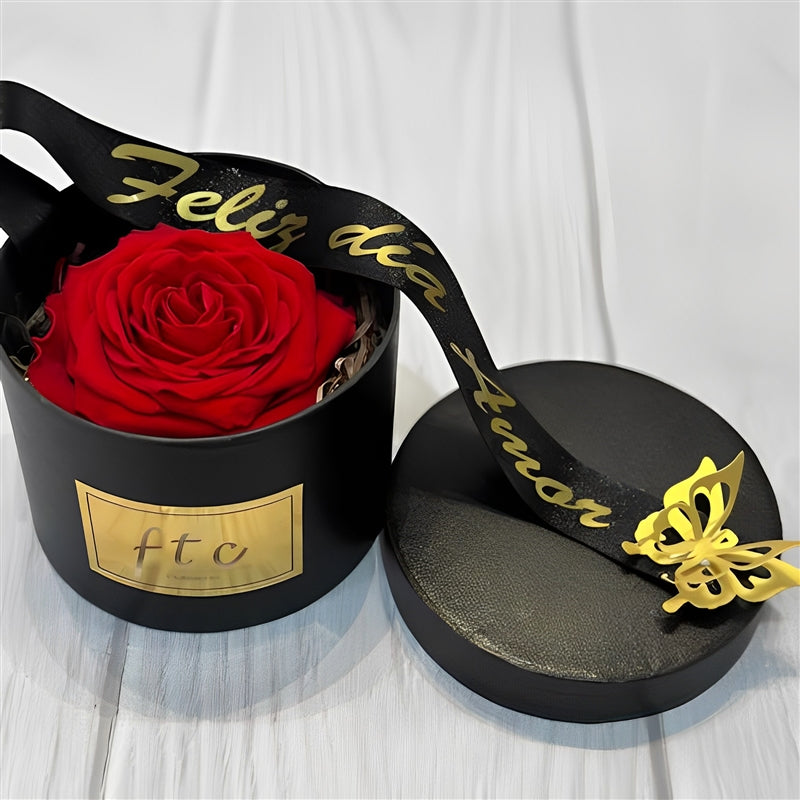 Preserved rose in a box