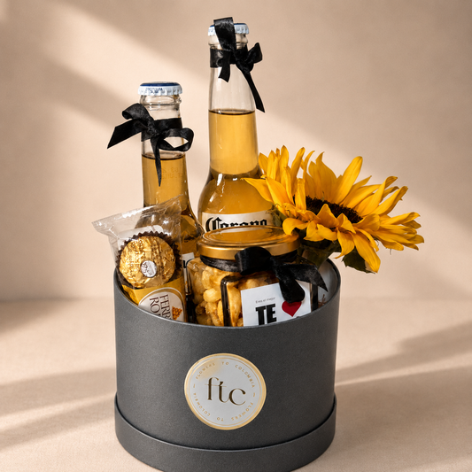 uxury Father's Day Gift Box with Sunflower, Corona Beers & Ferrero Rocher