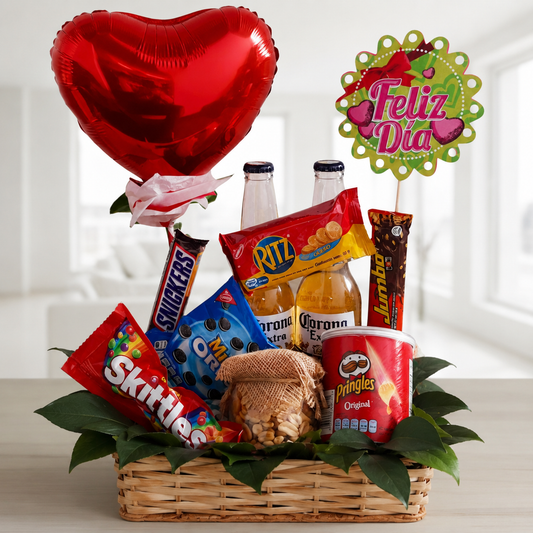 Beer & Snacks Gift Box with Balloon