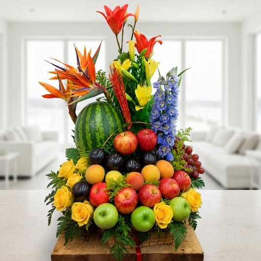 FRUIT BASKET AND FLOWERS 2