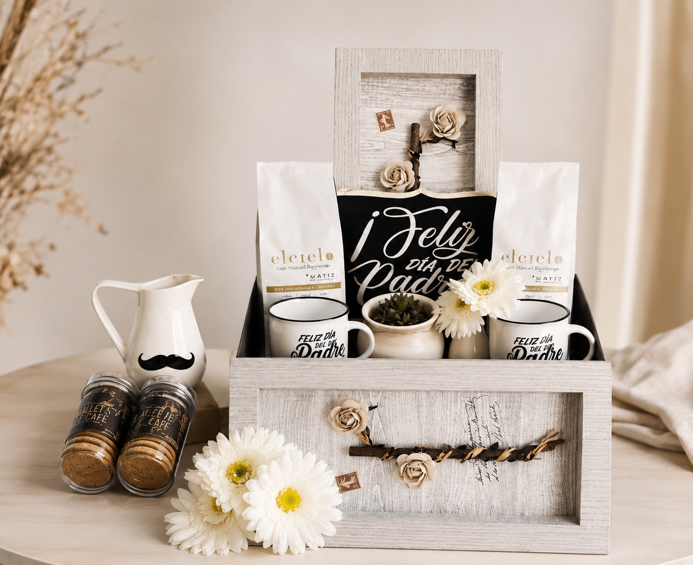 Luxury Coffee & Flowers Gift Basket for Pereira