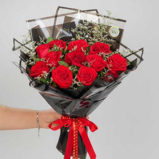 12 Red Roses Bouquet Delivery in Rionegro, Marinilla, Llano Grande, La Ceja & El Carmen Antioquia