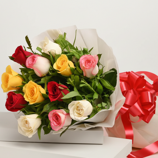 Mixed Color Roses Bouquet – 12, 24 or 36 Stems Available