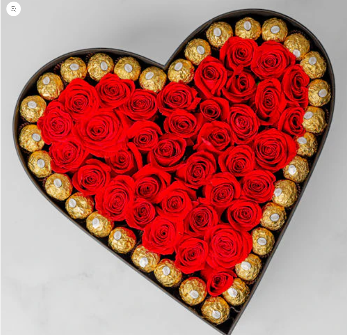Black Box with Over 80 Golden and Red Roses