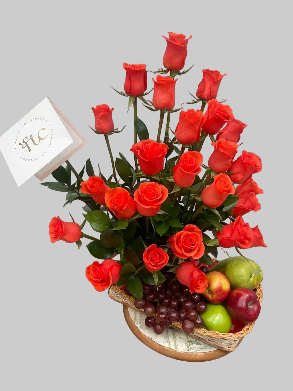 FRUIT BASKET AND FLOWERS, FRUTERO CON FLORES