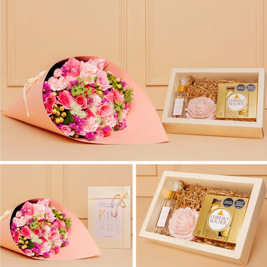 Seasonal Flower Cone with Gift Box – Mother’s Day Special in Medellín