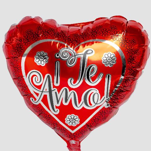 18-inch 'I Love You' metallic balloon with flowers, available for delivery in all cities of Colombia
