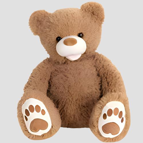 20-inch Teddy Bear with flowers, available for delivery across Colombia